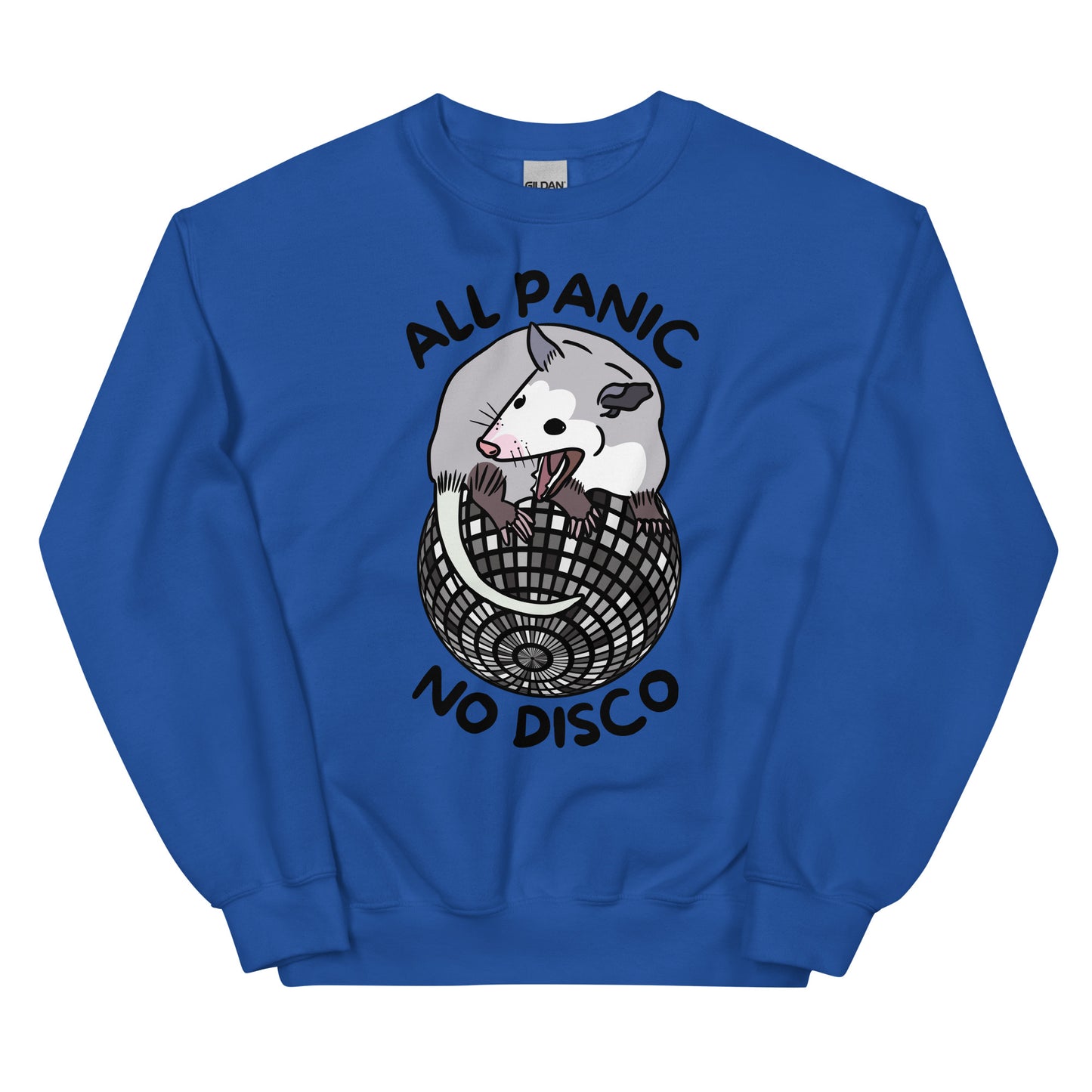 Opossum All Panic No Disco Funny Screaming Trash Cat Unisex Sweatshirt
