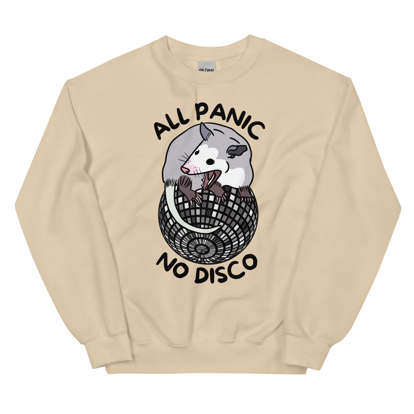 Opossum All Panic No Disco Funny Screaming Trash Cat Unisex Sweatshirt
