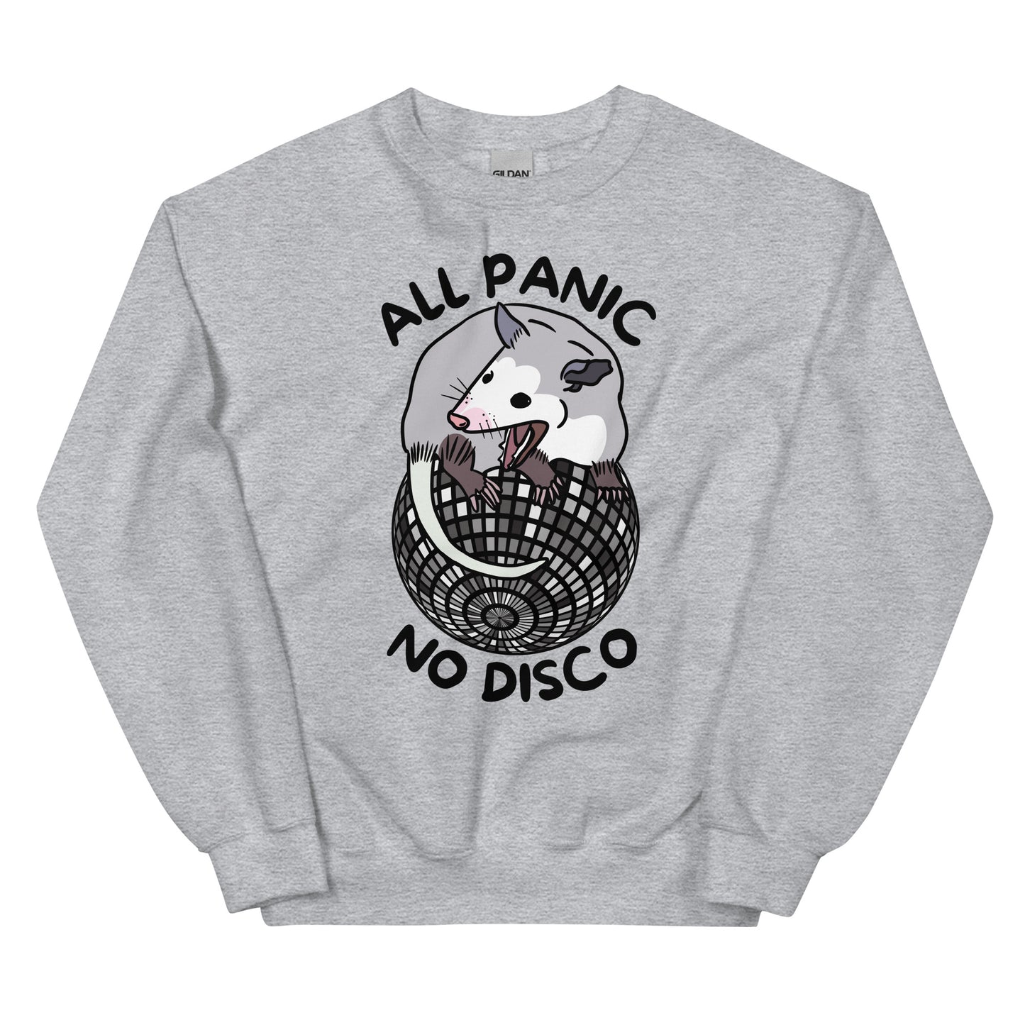 Opossum All Panic No Disco Funny Screaming Trash Cat Unisex Sweatshirt