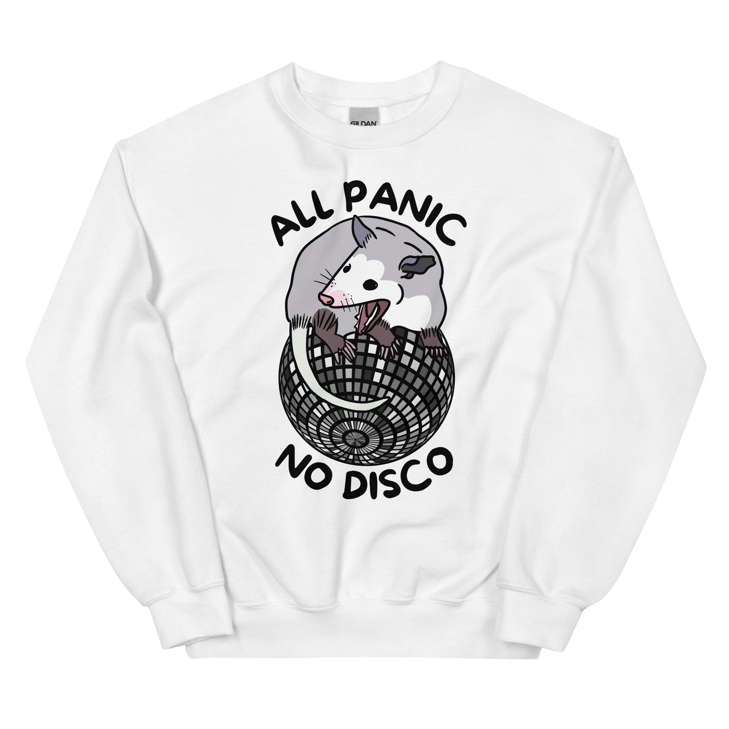Opossum All Panic No Disco Funny Screaming Trash Cat Unisex Sweatshirt